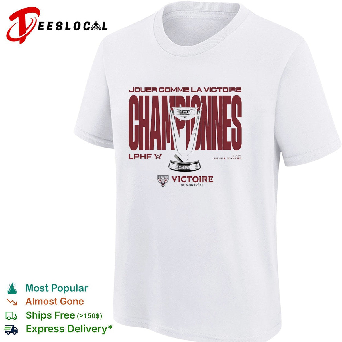Victoire de Montreal 2026 Walter Cup Champions LPHF Jouer comme la Victoire shirt Unisex