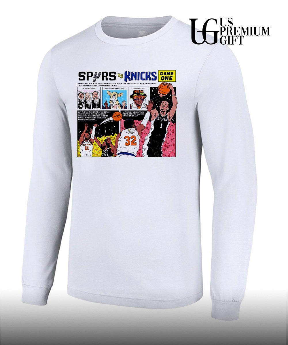 Victor Wembanyama Jalen Brunson Karl-Anthony Towns Spurs Knicks NBA Game One shirt Unisex