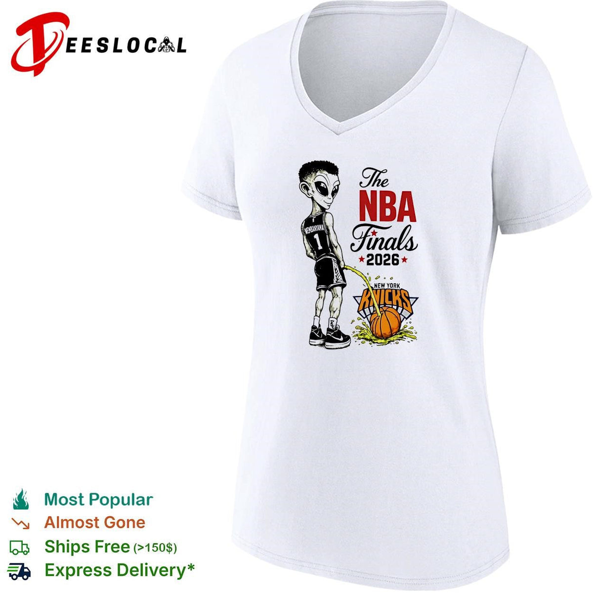 Victor Wembanyama Peeing On Alien Cartoon Anti Knicks Finals 2026 shirt Unisex