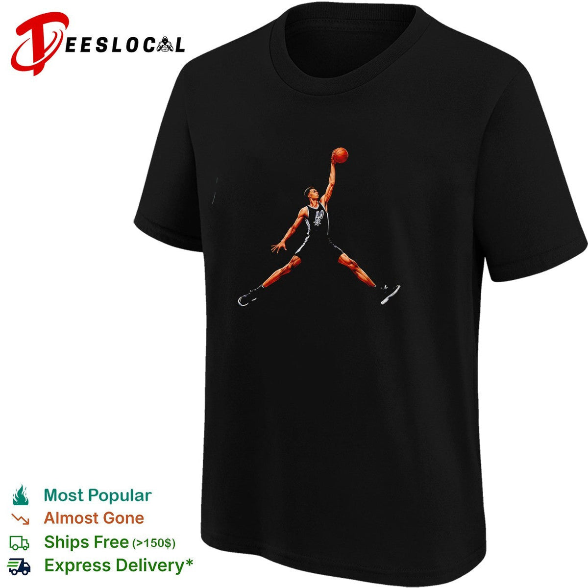Victor Wembanyama San Antonio Spurs Jumpman silhouette dunk art shirt Unisex