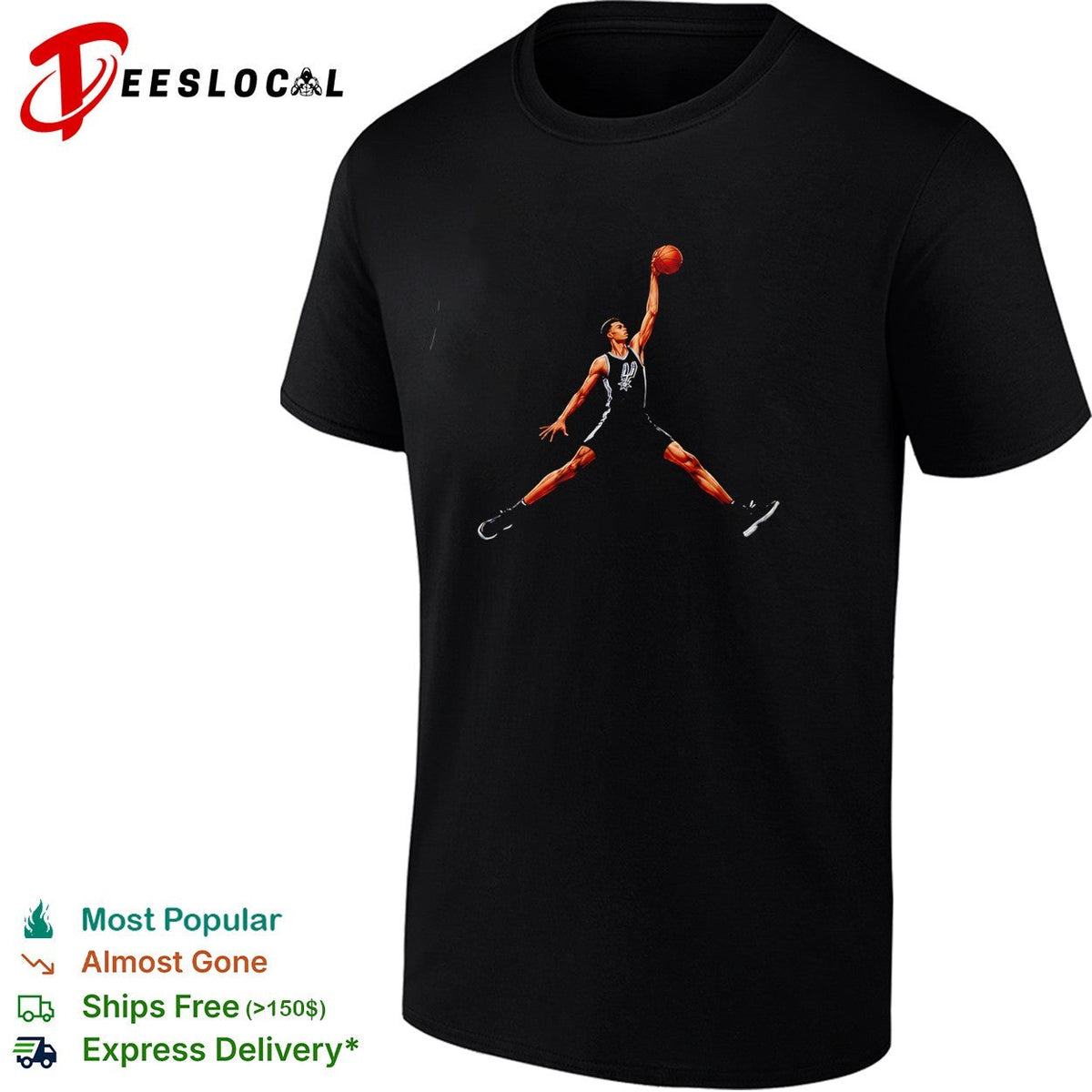 Victor Wembanyama San Antonio Spurs Jumpman silhouette dunk art shirt Unisex