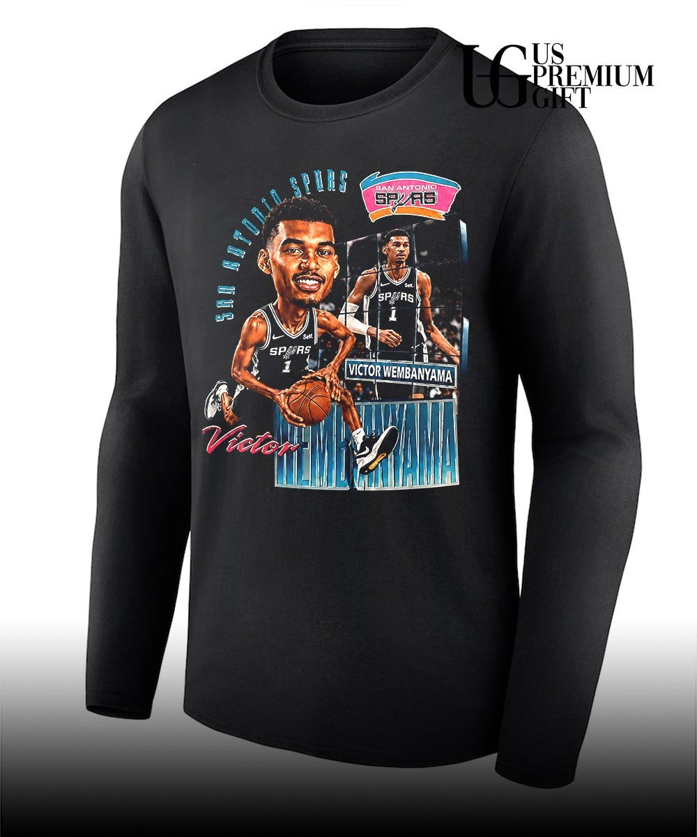 Victor Wembanyama San Antonio Spurs NBA Basketball player caricature shirt Unisex