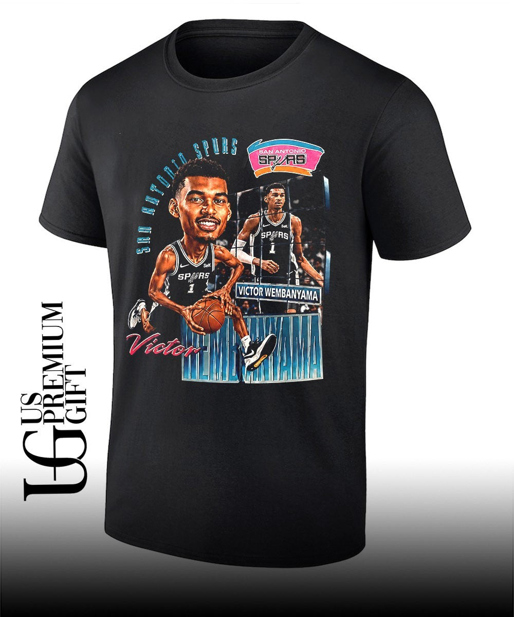 Victor Wembanyama San Antonio Spurs NBA Basketball player caricature shirt Unisex
