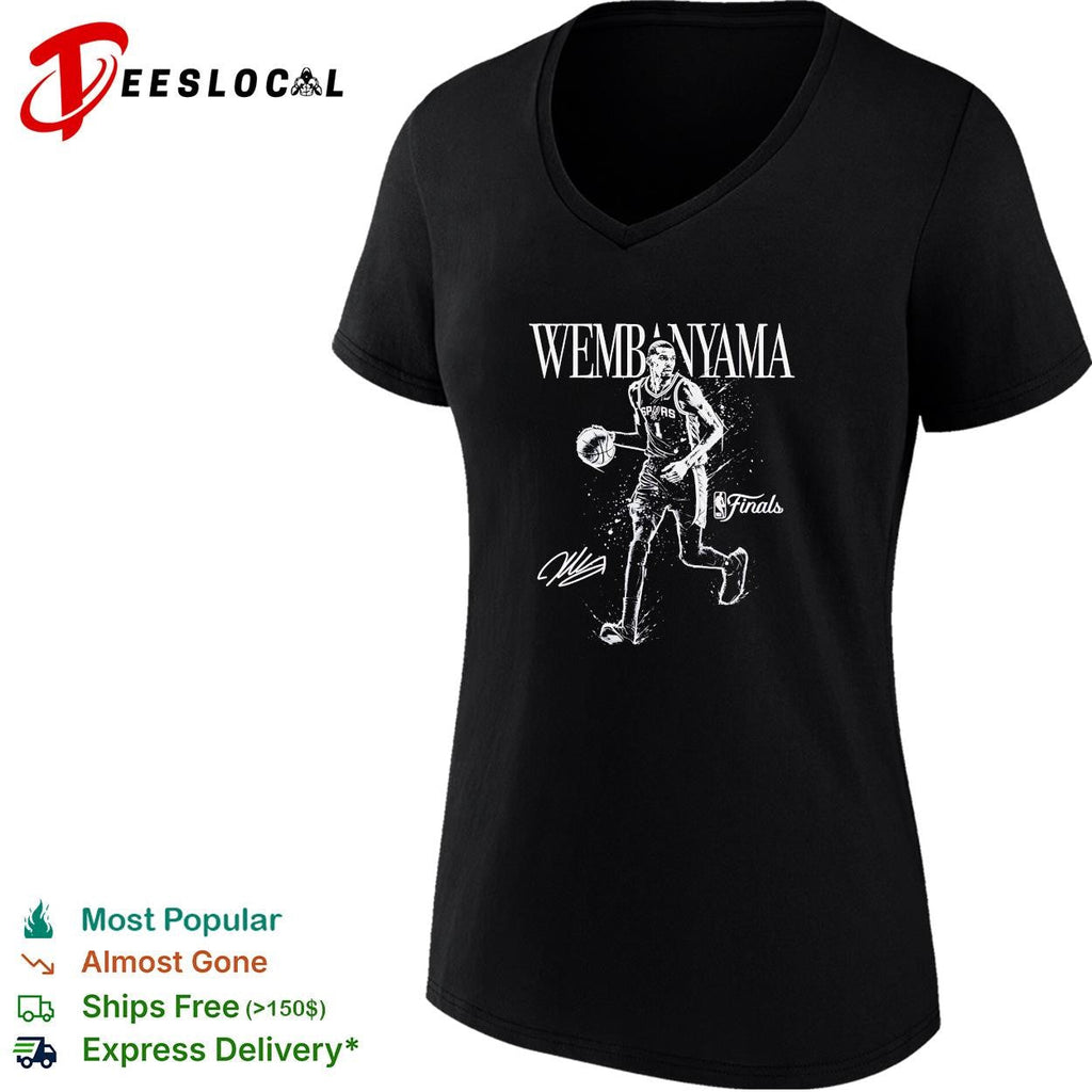 Victor Wembanyama San Antonio Spurs NBA Finals action portrait shirt Unisex