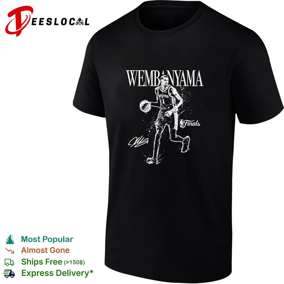 Victor Wembanyama San Antonio Spurs NBA Finals action portrait shirt Unisex