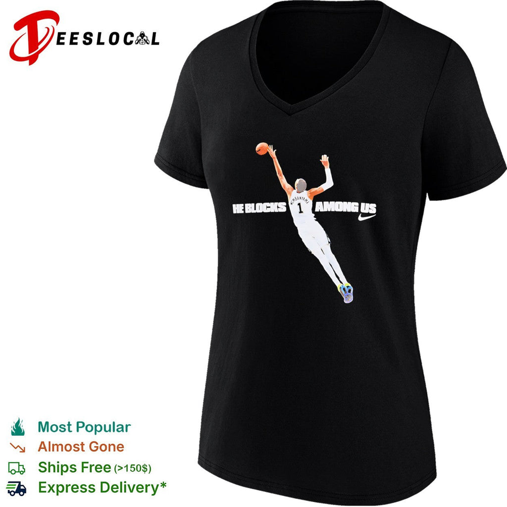 Victor Wembanyama San Antonio Spurs NBA He Blocks Among Us t shirt Unisex