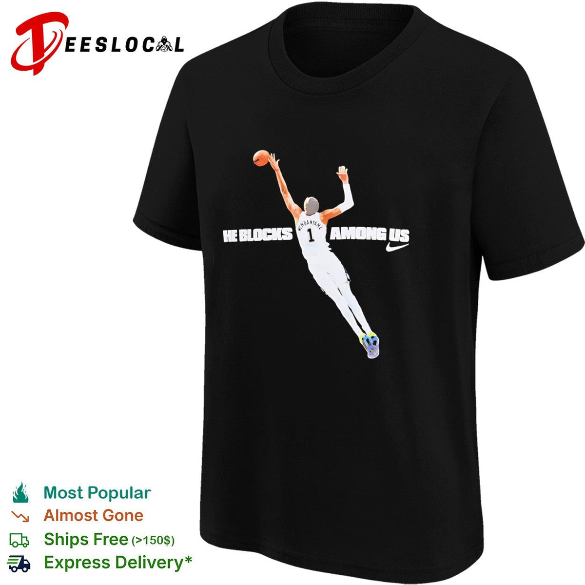 Victor Wembanyama San Antonio Spurs NBA He Blocks Among Us t shirt Unisex