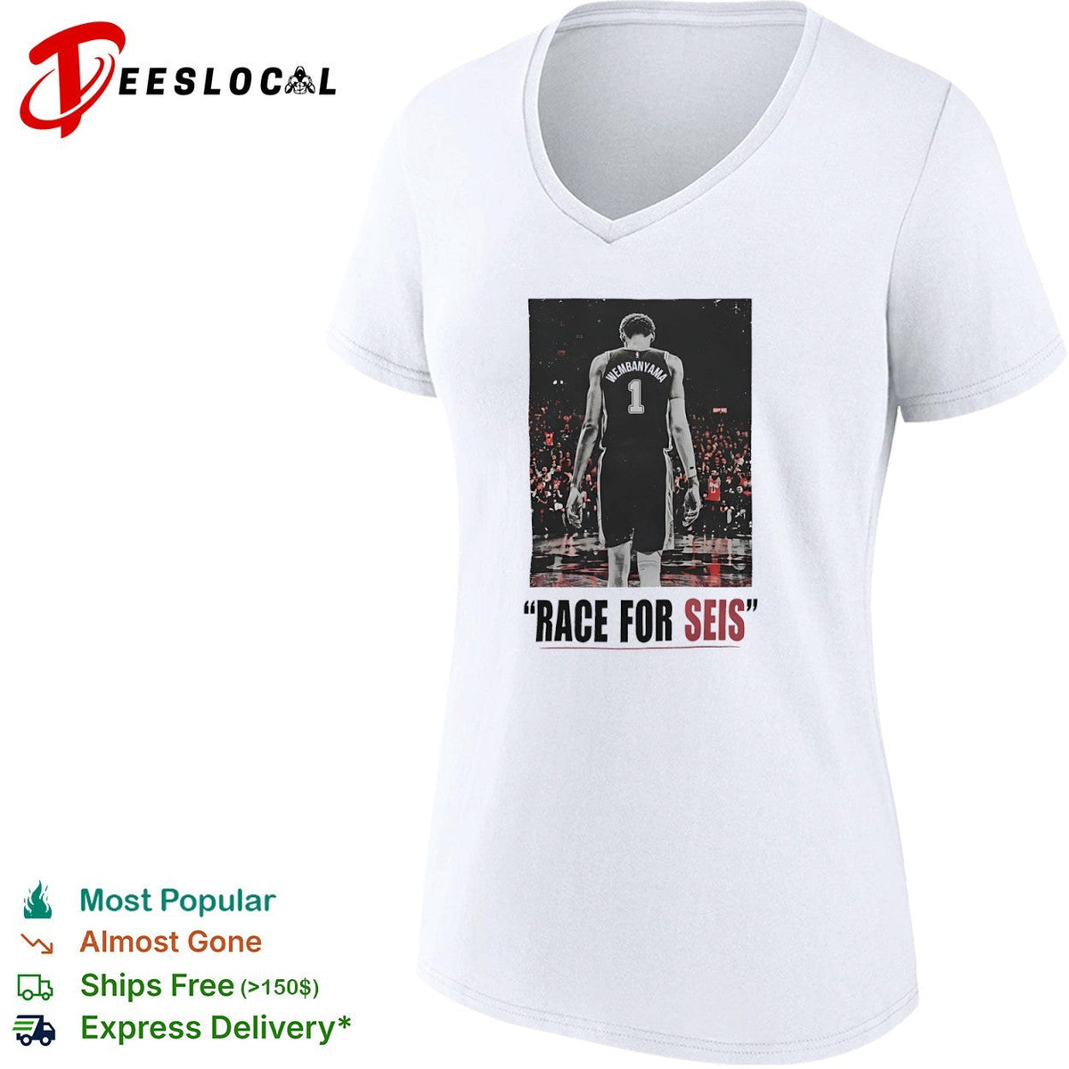 Victor Wembanyama San Antonio Spurs NBA Race for Seis shirt Unisex