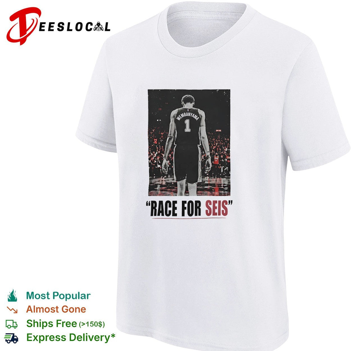 Victor Wembanyama San Antonio Spurs NBA Race for Seis shirt Unisex