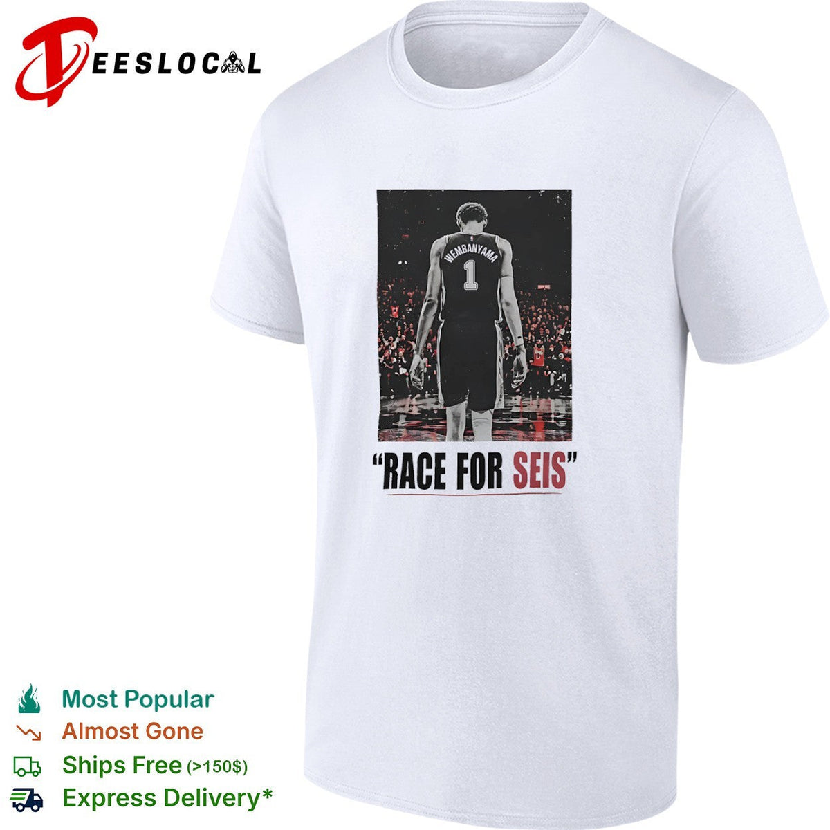 Victor Wembanyama San Antonio Spurs NBA Race for Seis shirt Unisex