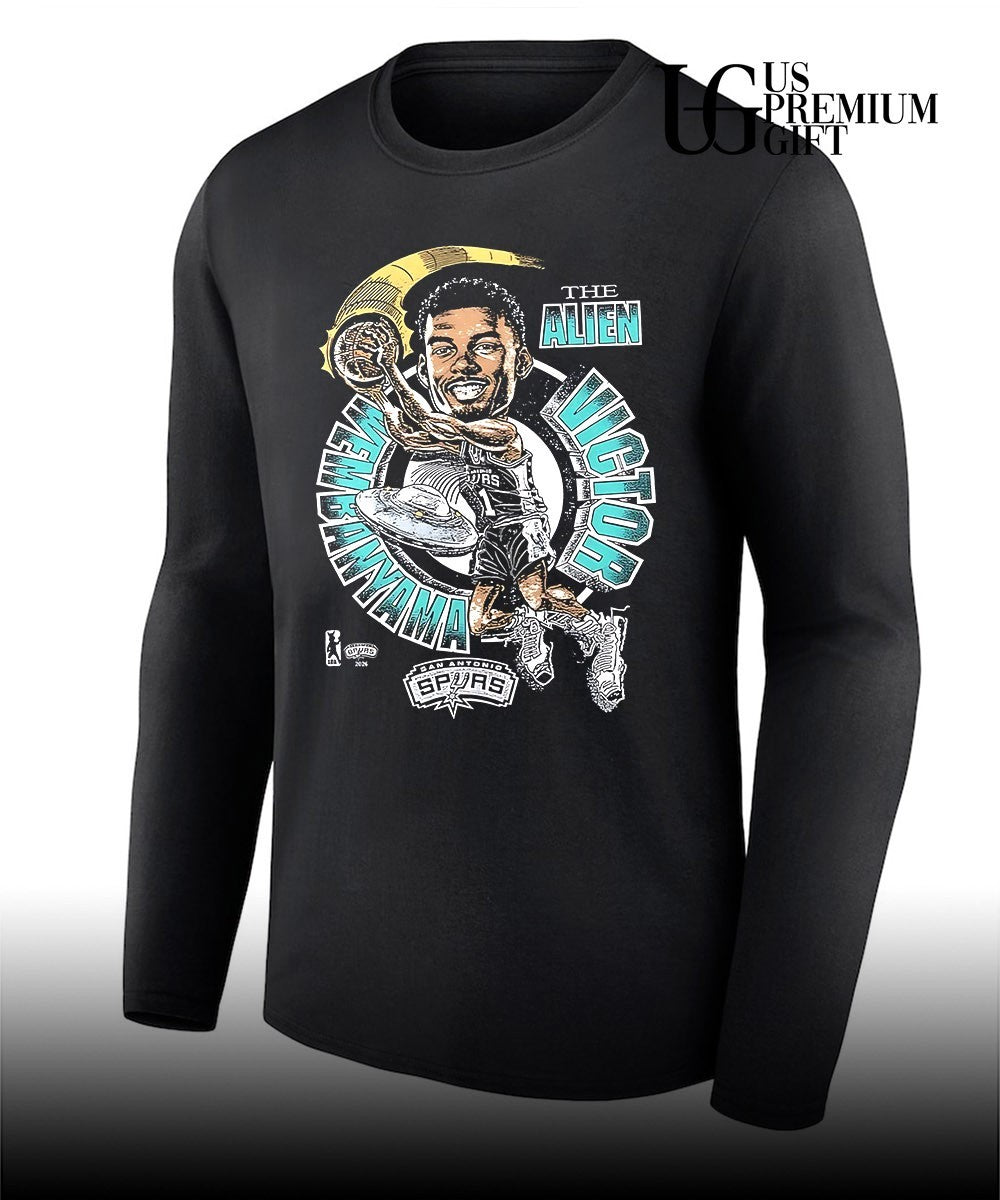 Victor Wembanyama San Antonio Spurs NBA The Alien Membanyama caricature shirt Unisex
