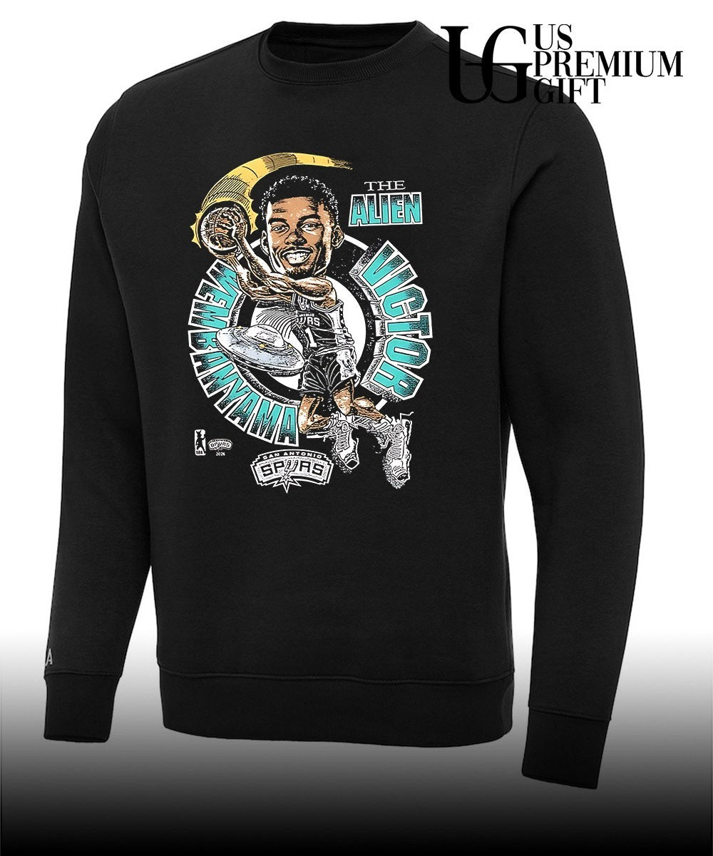 Victor Wembanyama San Antonio Spurs NBA The Alien Membanyama caricature shirt Unisex