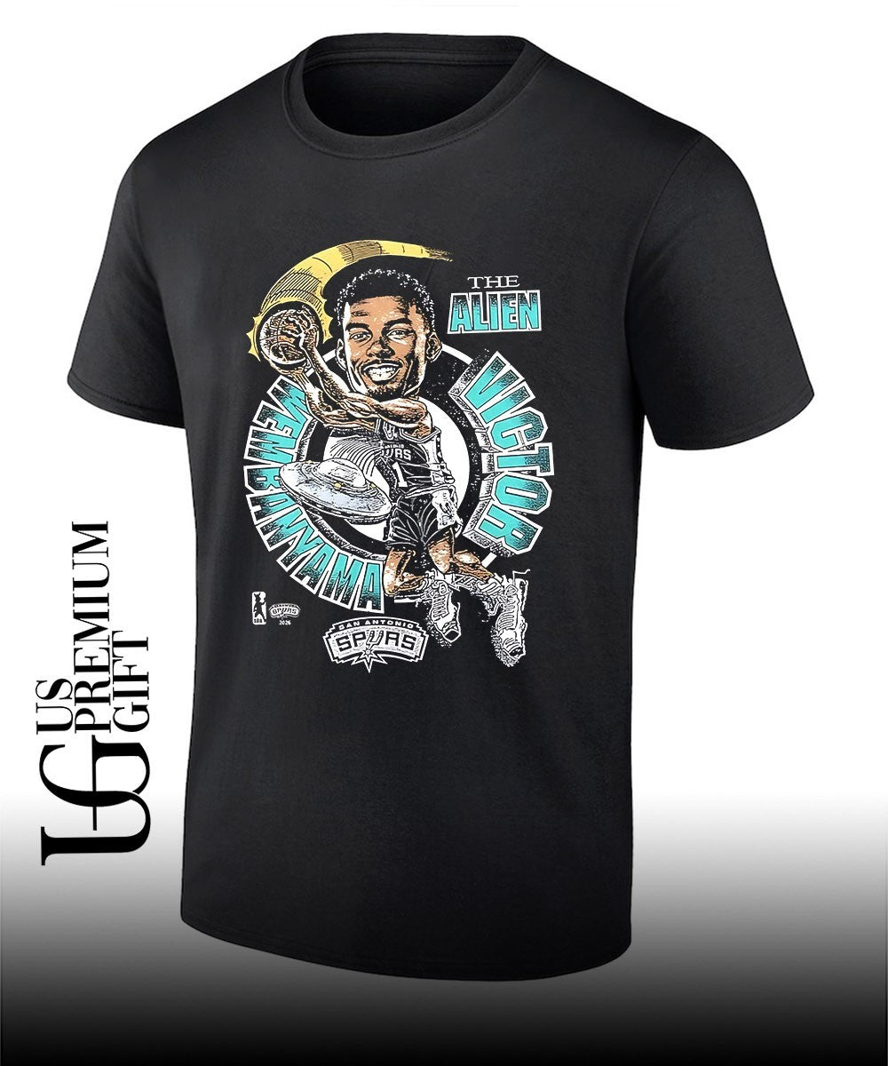 Victor Wembanyama San Antonio Spurs NBA The Alien Membanyama caricature shirt Unisex