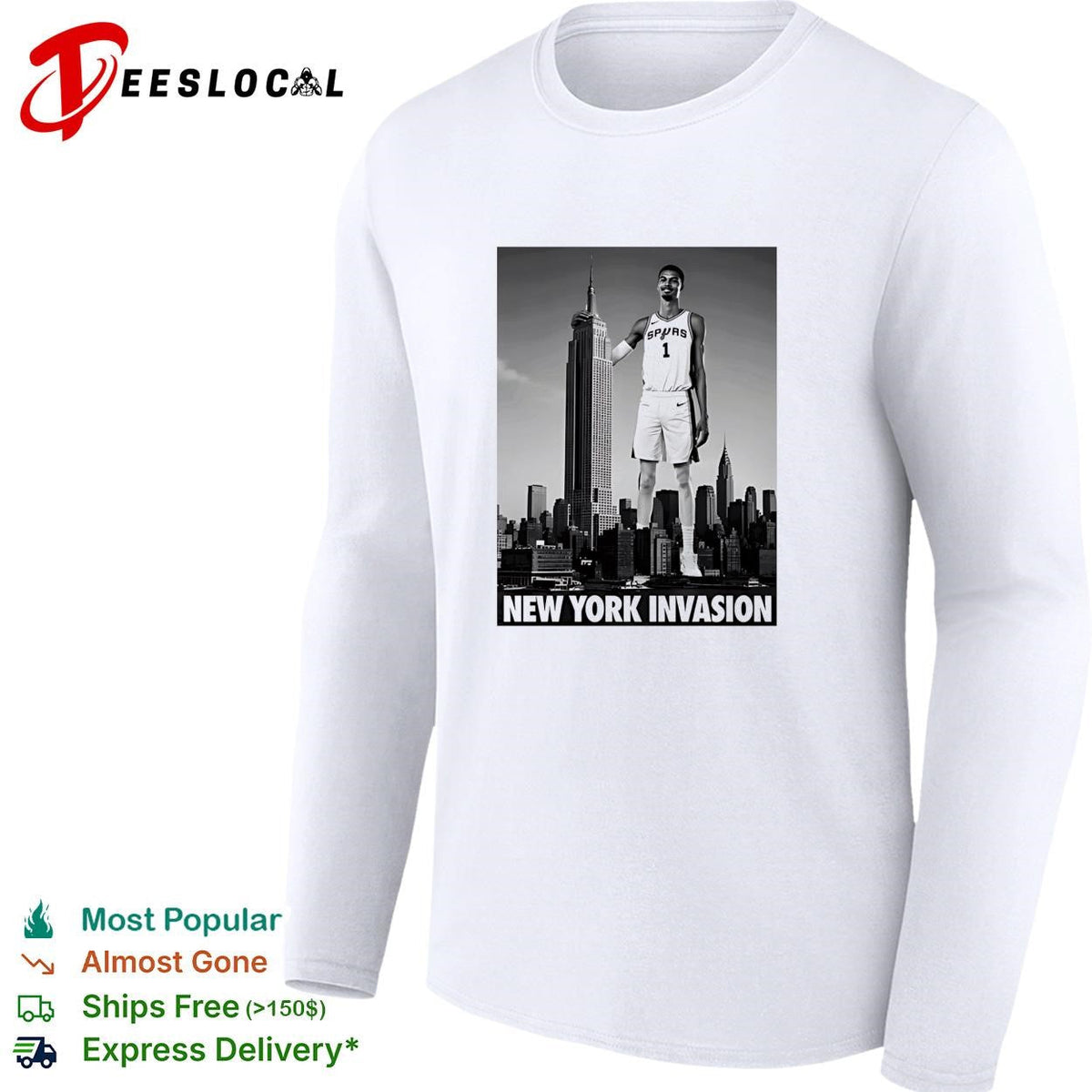 Victor Wembanyama San Antonio Spurs New York invasion giant skyline shirt Unisex