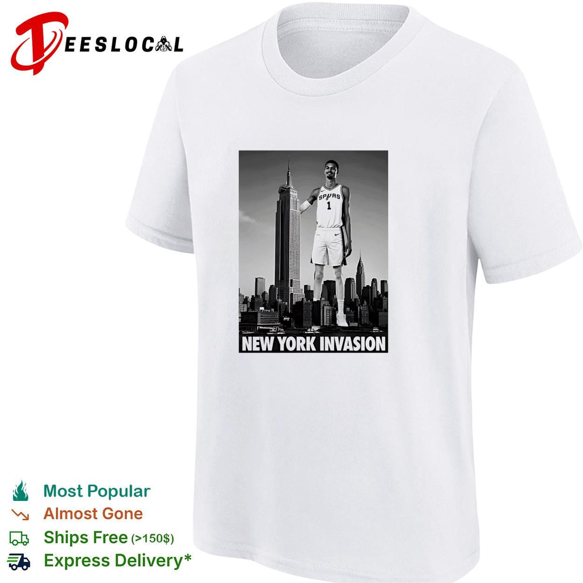 Victor Wembanyama San Antonio Spurs New York invasion giant skyline shirt Unisex