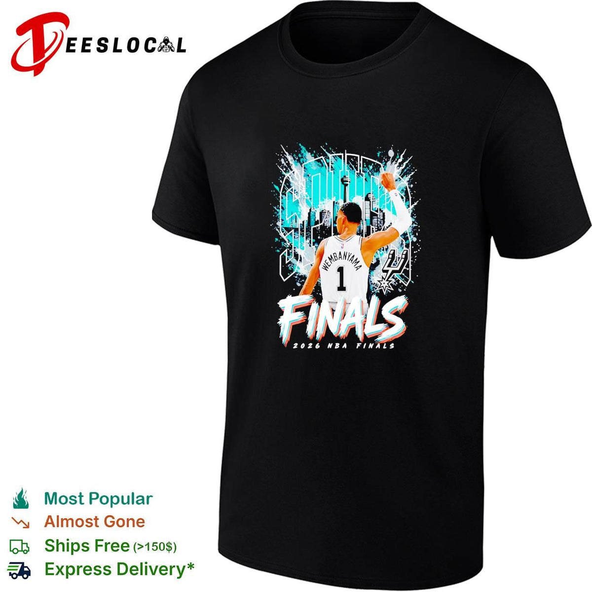 Victor Wembanyama San Antonio Spurs Outerstuff Youth 2026 Finals City shirt Unisex