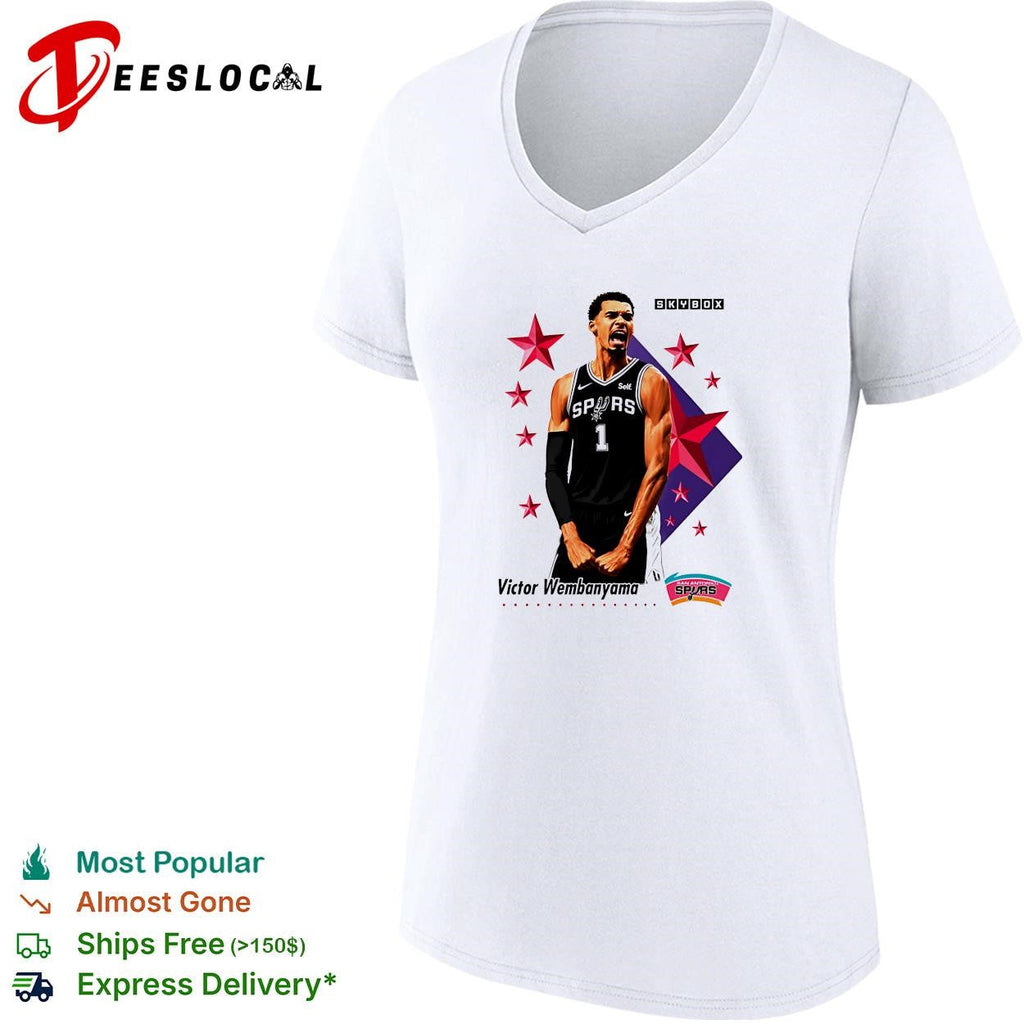 Victor Wembanyama San Antonio Spurs Skybox Vintage Retro Basketball shirt Unisex