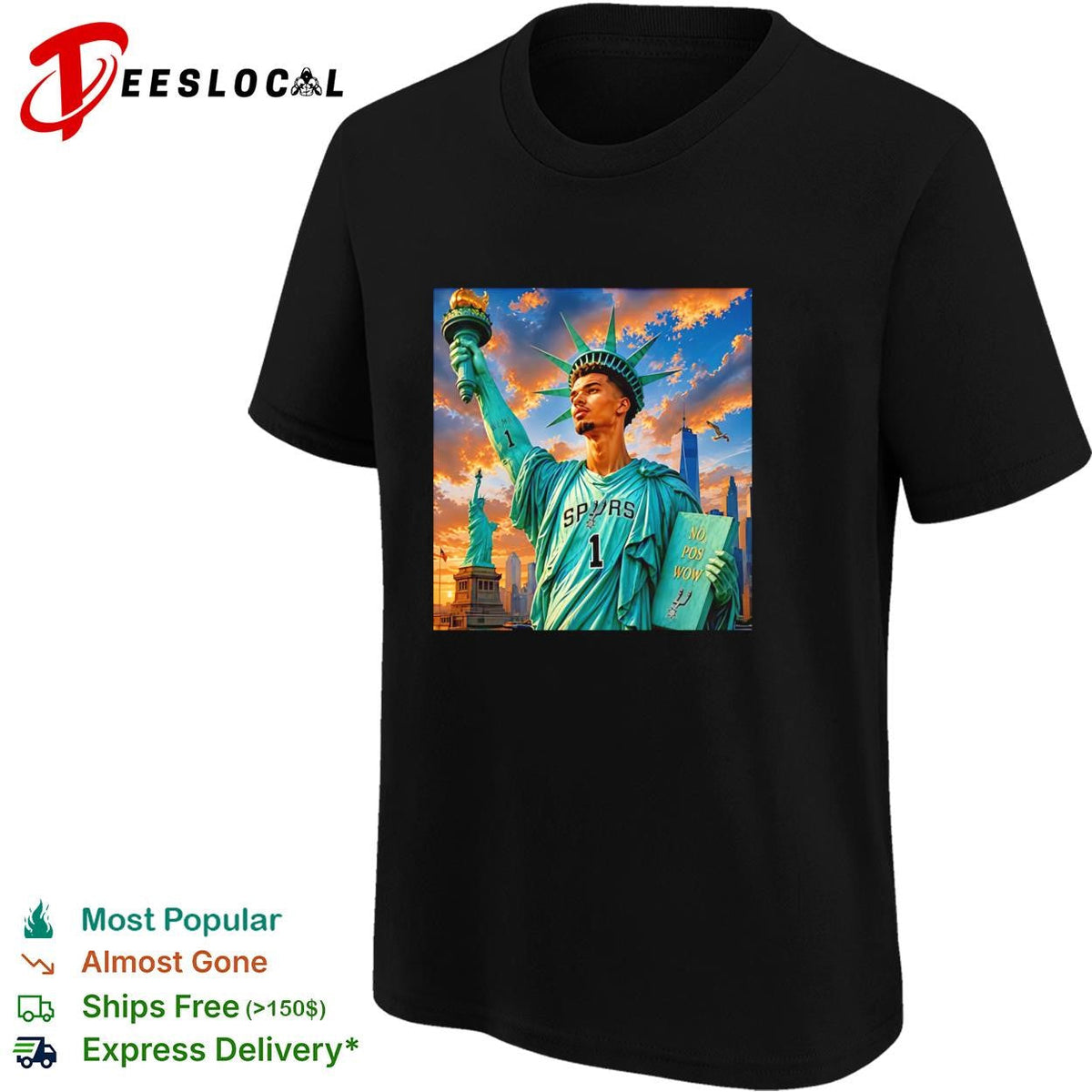 Victor Wembanyama San Antonio Spurs Statue of Liberty no you won’t white shirt Unisex