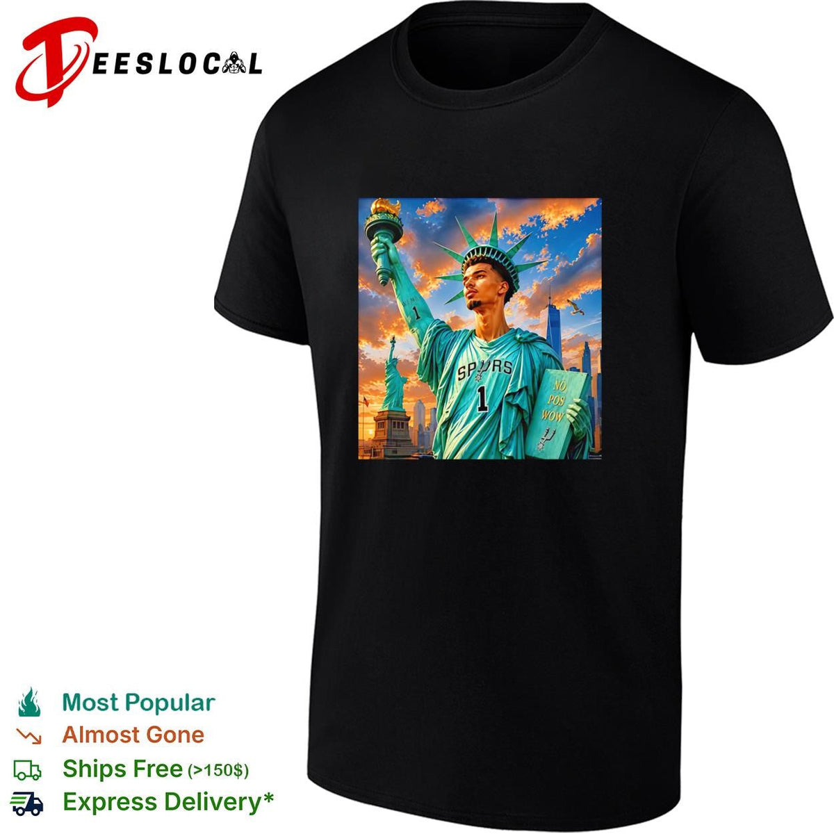 Victor Wembanyama San Antonio Spurs Statue of Liberty no you won’t white shirt Unisex