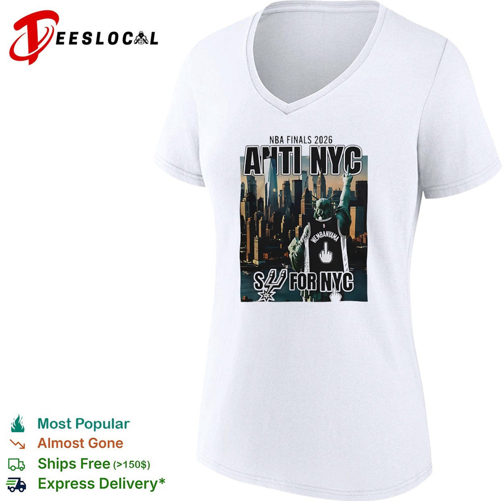 Victor Wembanyama San Antonio Spurs middle finger NBA Finals 2026 anti NYC for shirt Unisex