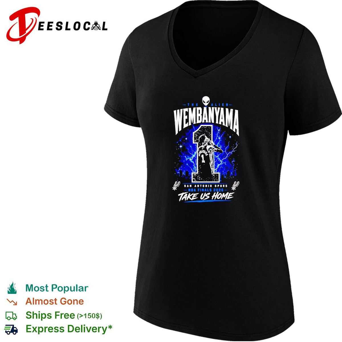 Victor Wembanyama San Antonio Spurs number 1 NBA Finals 2026 take us home alien shirt Unisex