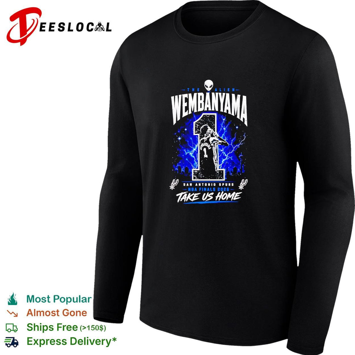Victor Wembanyama San Antonio Spurs number 1 NBA Finals 2026 take us home alien shirt Unisex