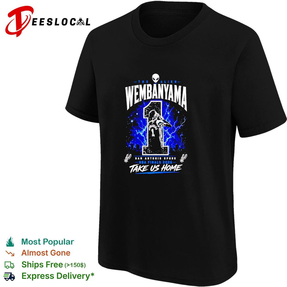Victor Wembanyama San Antonio Spurs number 1 NBA Finals 2026 take us home alien shirt Unisex