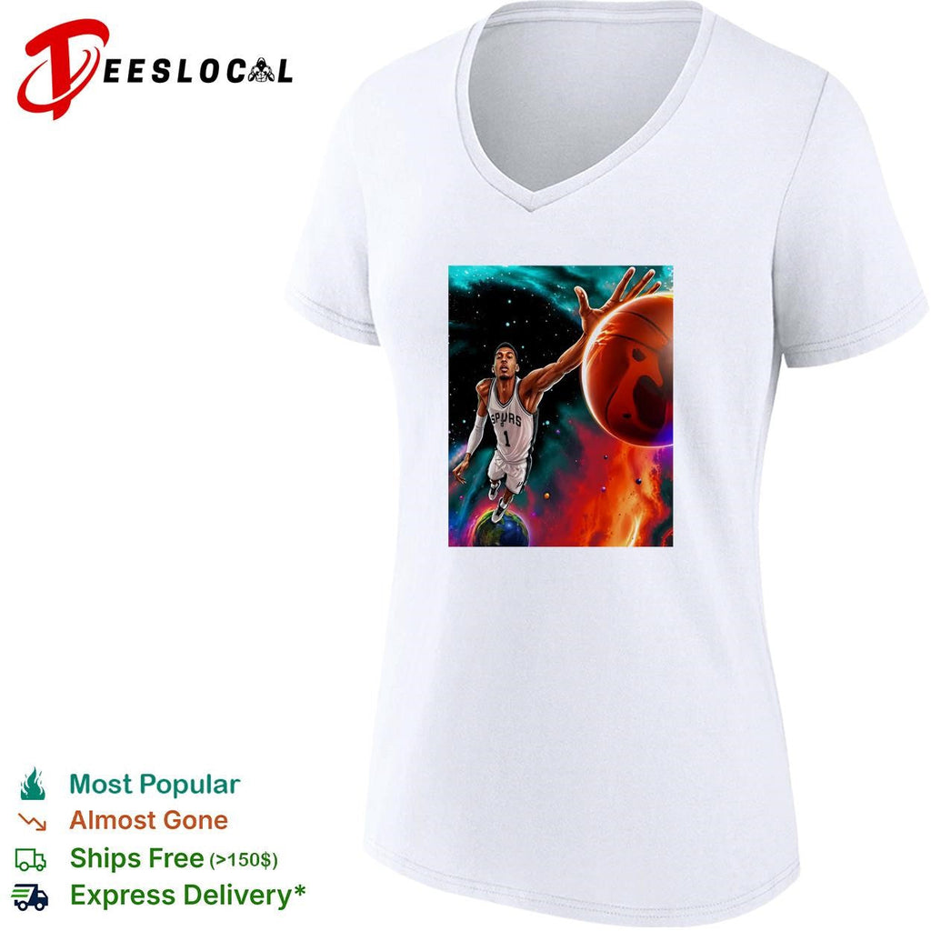 Victor Wembanyama San Antonio Spurs number 1 space galaxy cosmic basketball shirt Unisex