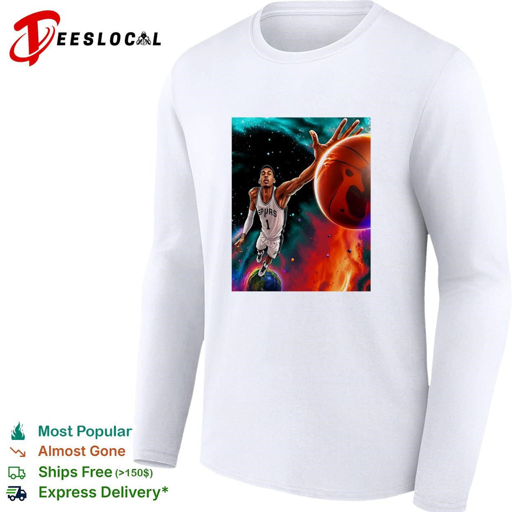 Victor Wembanyama San Antonio Spurs number 1 space galaxy cosmic basketball shirt Unisex