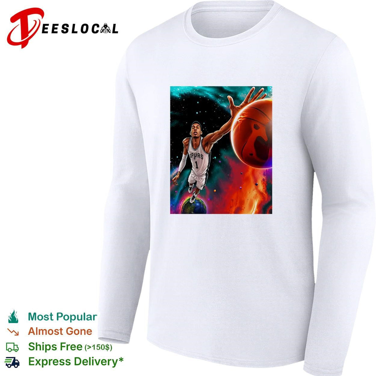 Victor Wembanyama San Antonio Spurs number 1 space galaxy cosmic basketball shirt Unisex
