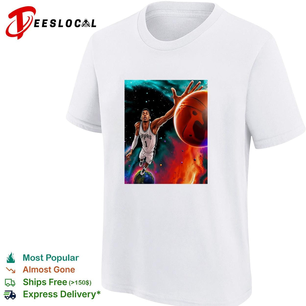 Victor Wembanyama San Antonio Spurs number 1 space galaxy cosmic basketball shirt Unisex