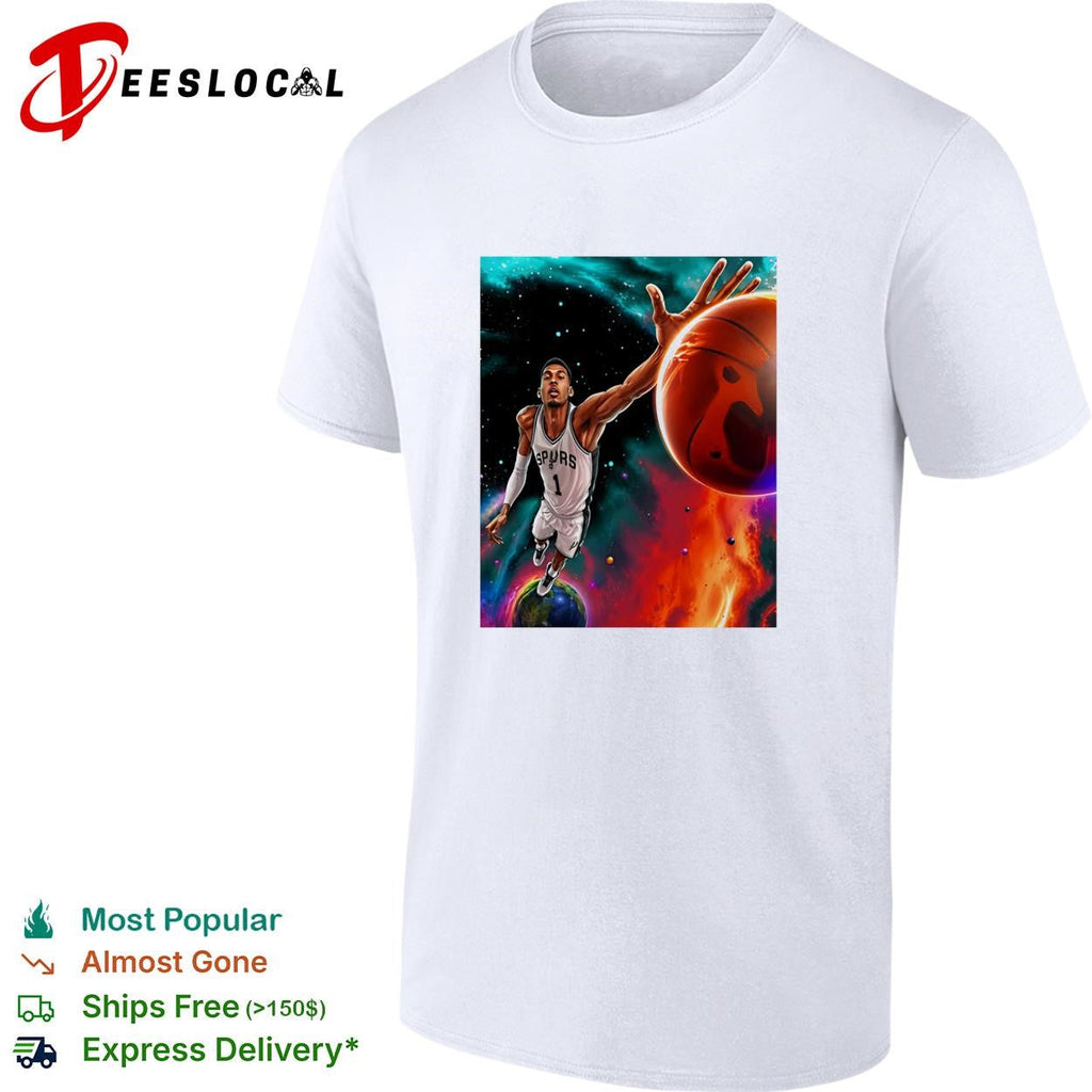 Victor Wembanyama San Antonio Spurs number 1 space galaxy cosmic basketball shirt Unisex