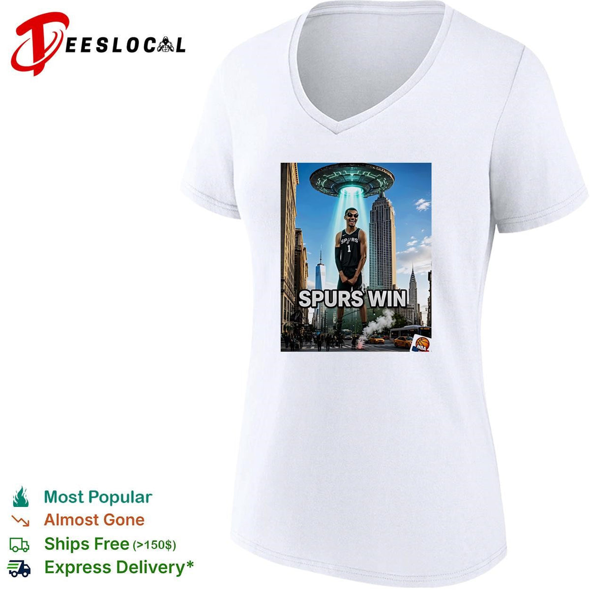 Victor Wembanyama San Antonio Spurs win UFO alien abduction New York shirt Unisex