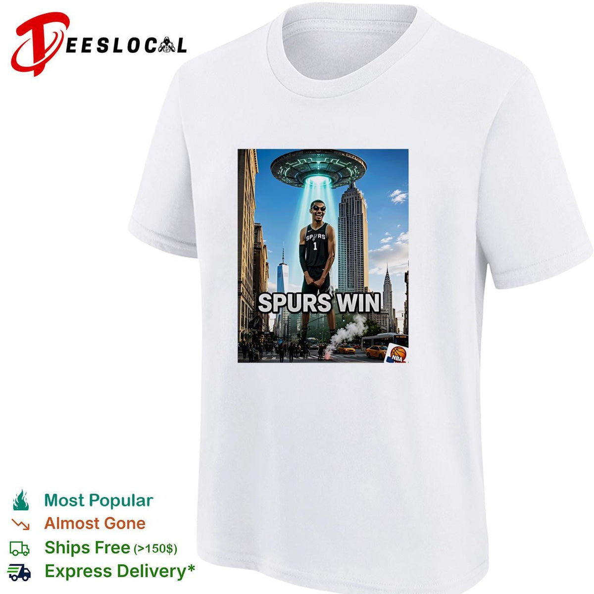 Victor Wembanyama San Antonio Spurs win UFO alien abduction New York shirt Unisex