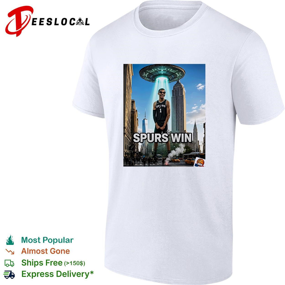 Victor Wembanyama San Antonio Spurs win UFO alien abduction New York shirt Unisex