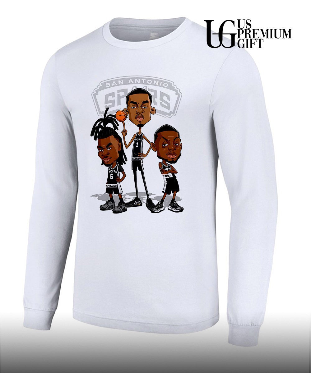 Victor Wembanyama Stephon Castle and De’Aaron Fox San Antonio Spurs NBA caricature shirt Unisex