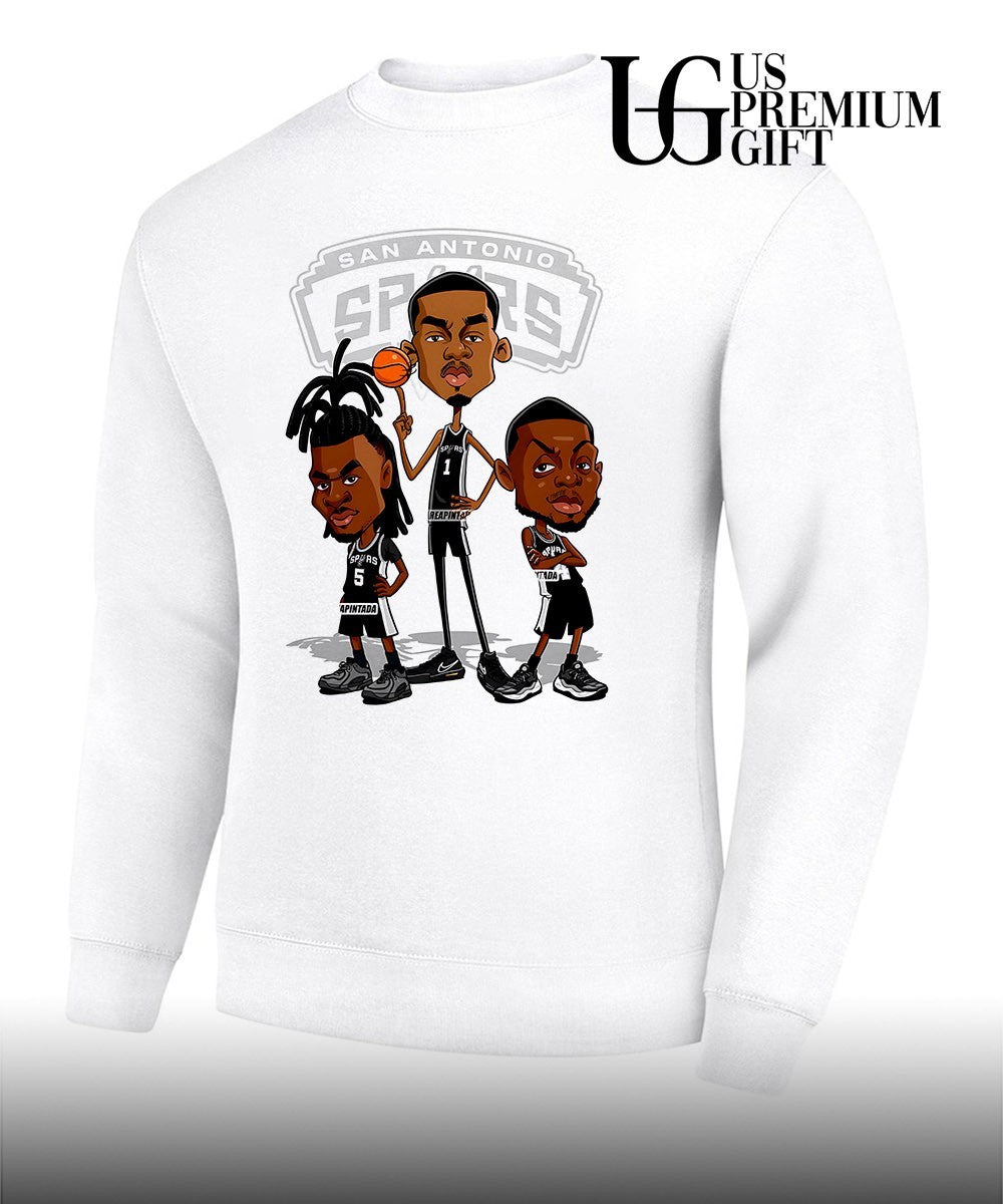 Victor Wembanyama Stephon Castle and De’Aaron Fox San Antonio Spurs NBA caricature shirt Unisex