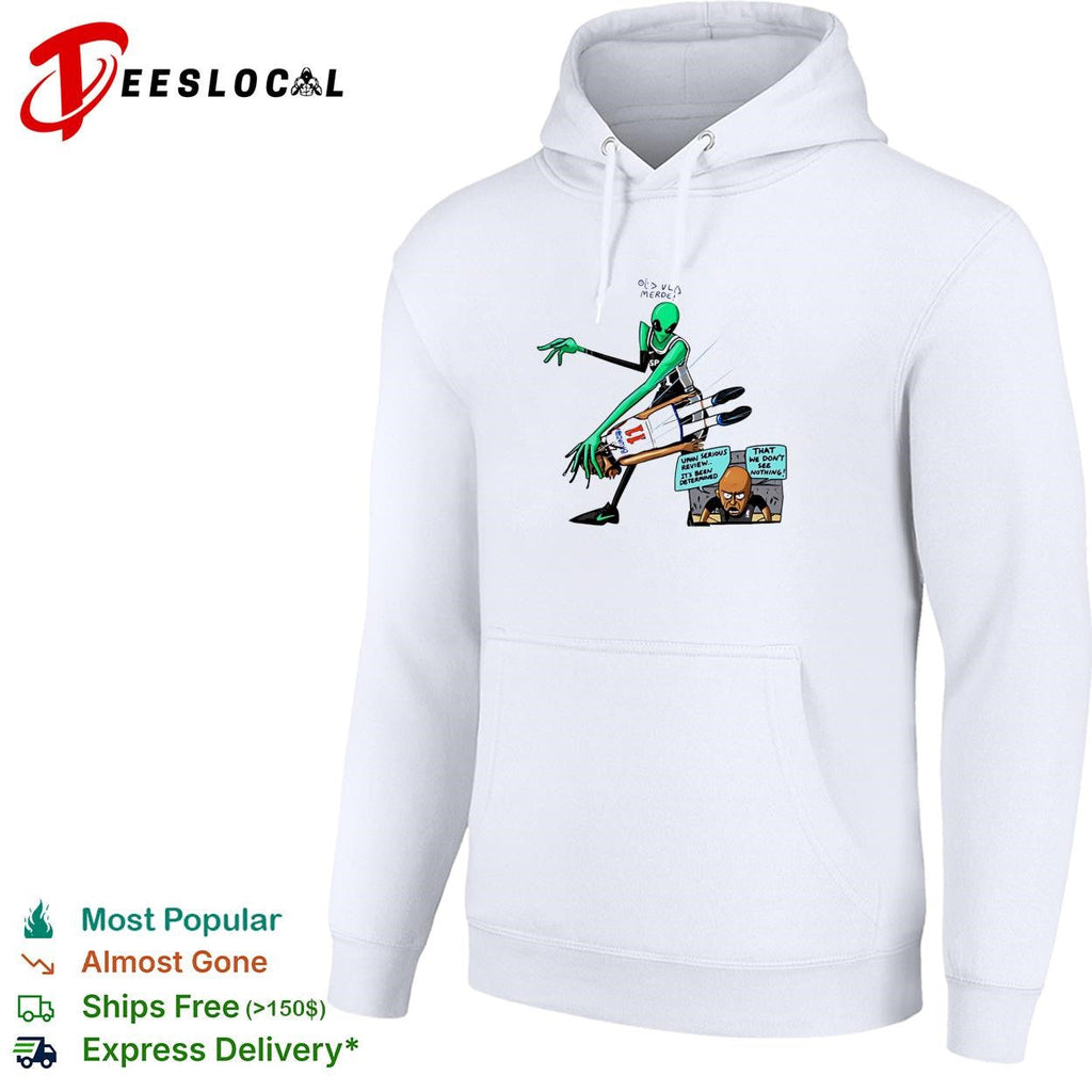 Victor Wembanyama vs Jalen Bruson alien NBA Flagrant review comic cartoon shirt Unisex
