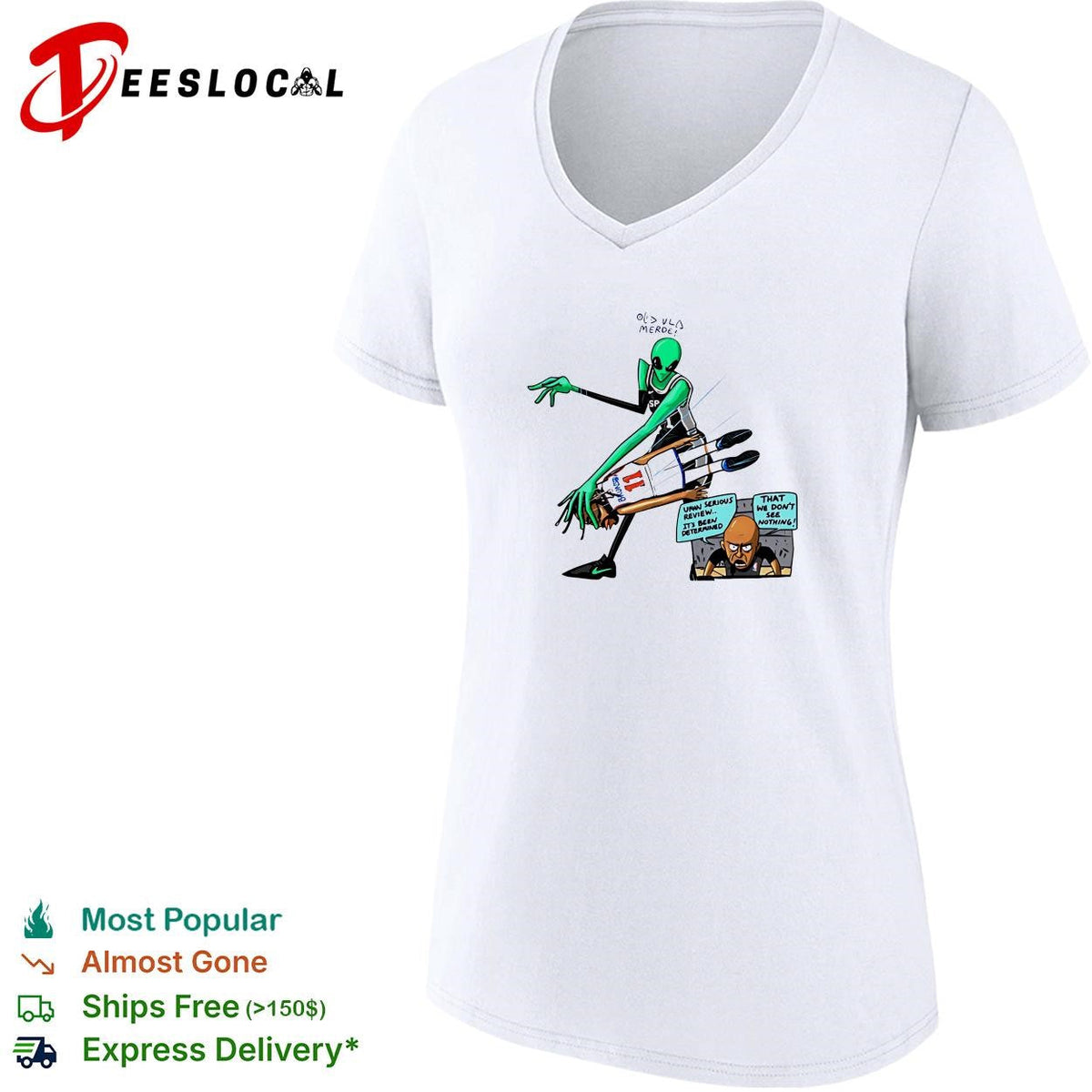 Victor Wembanyama vs Jalen Bruson alien NBA Flagrant review comic cartoon shirt Unisex