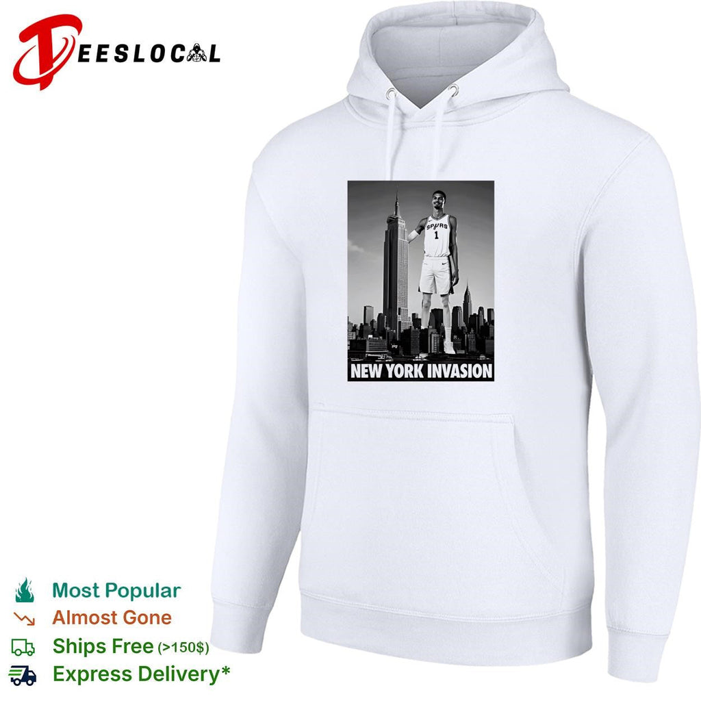 Victor Wemby standing with New York Invasion San Antonio Spurs shirt Unisex