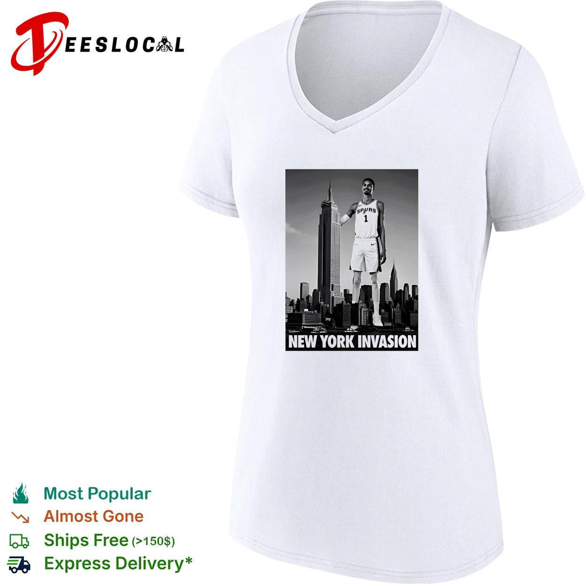 Victor Wemby standing with New York Invasion San Antonio Spurs shirt Unisex