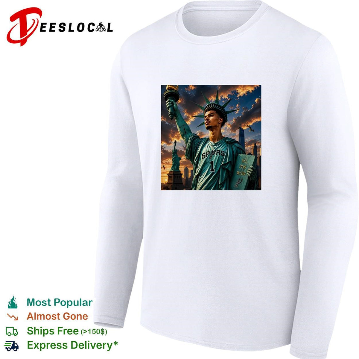 Victor Wemby x Statue of Liberty San Antonio Spurs New York City shirt Unisex