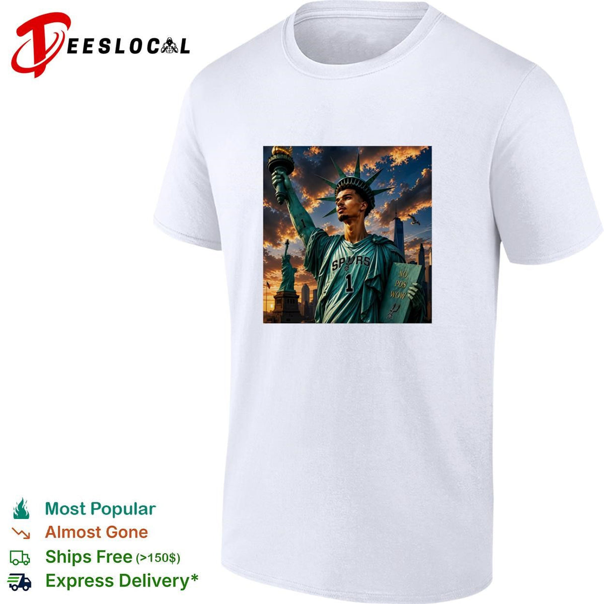 Victor Wemby x Statue of Liberty San Antonio Spurs New York City shirt Unisex