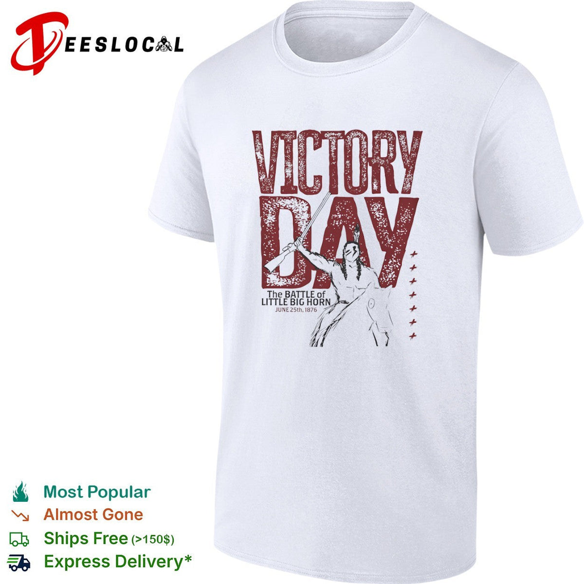 Victory Day The Battle of Little Big Horn June 25th 1876 Native American Warrior shirt Unisex