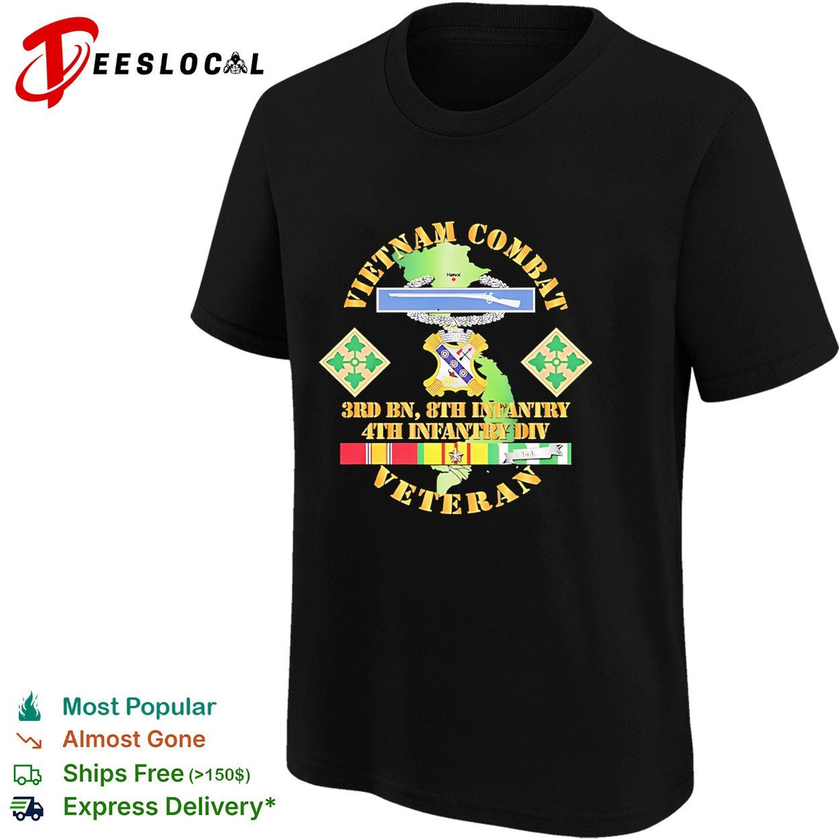 Vietnam combat veteran 3rd BN 8th Infantry 4th Infantry Division shirt Unisex