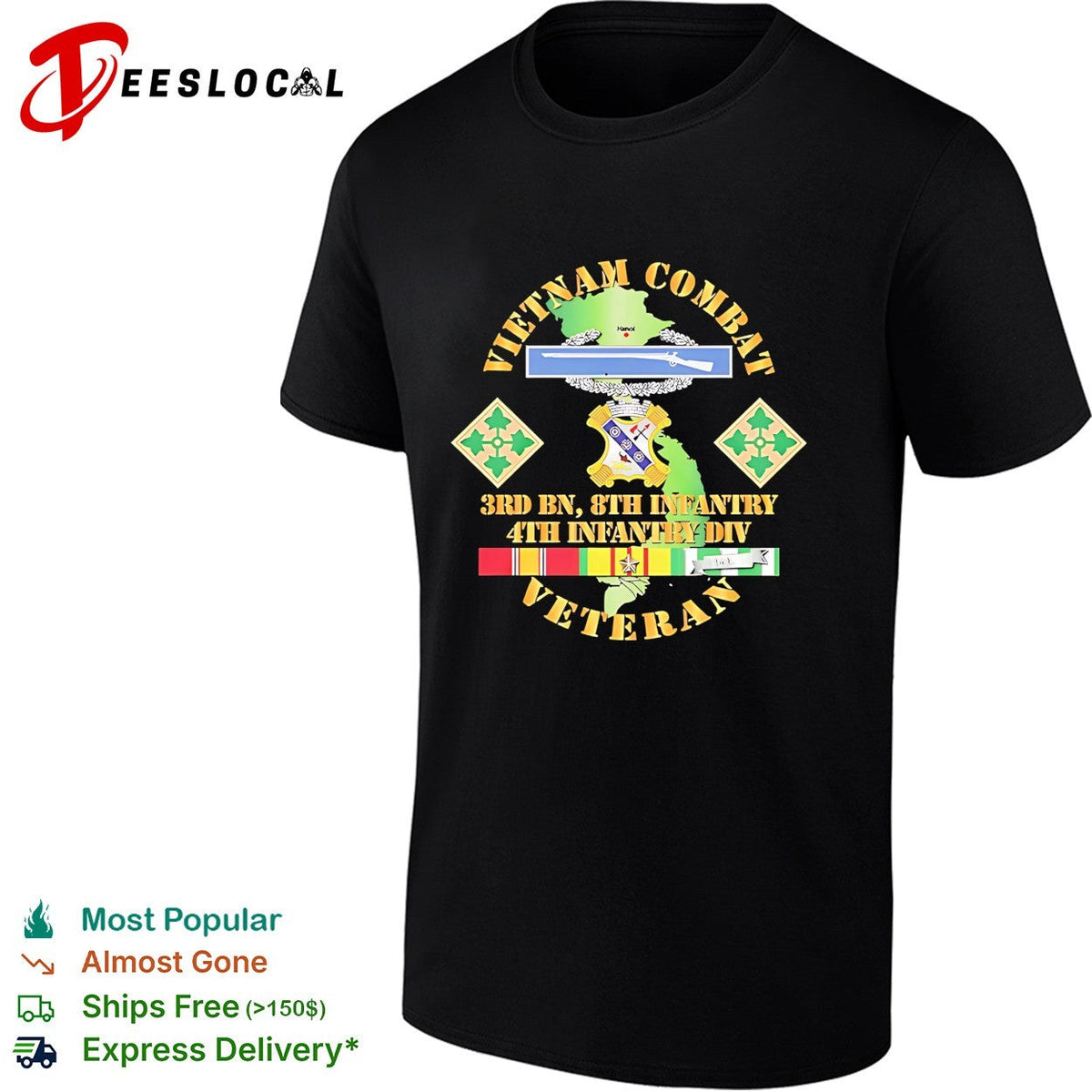 Vietnam combat veteran 3rd BN 8th Infantry 4th Infantry Division shirt Unisex