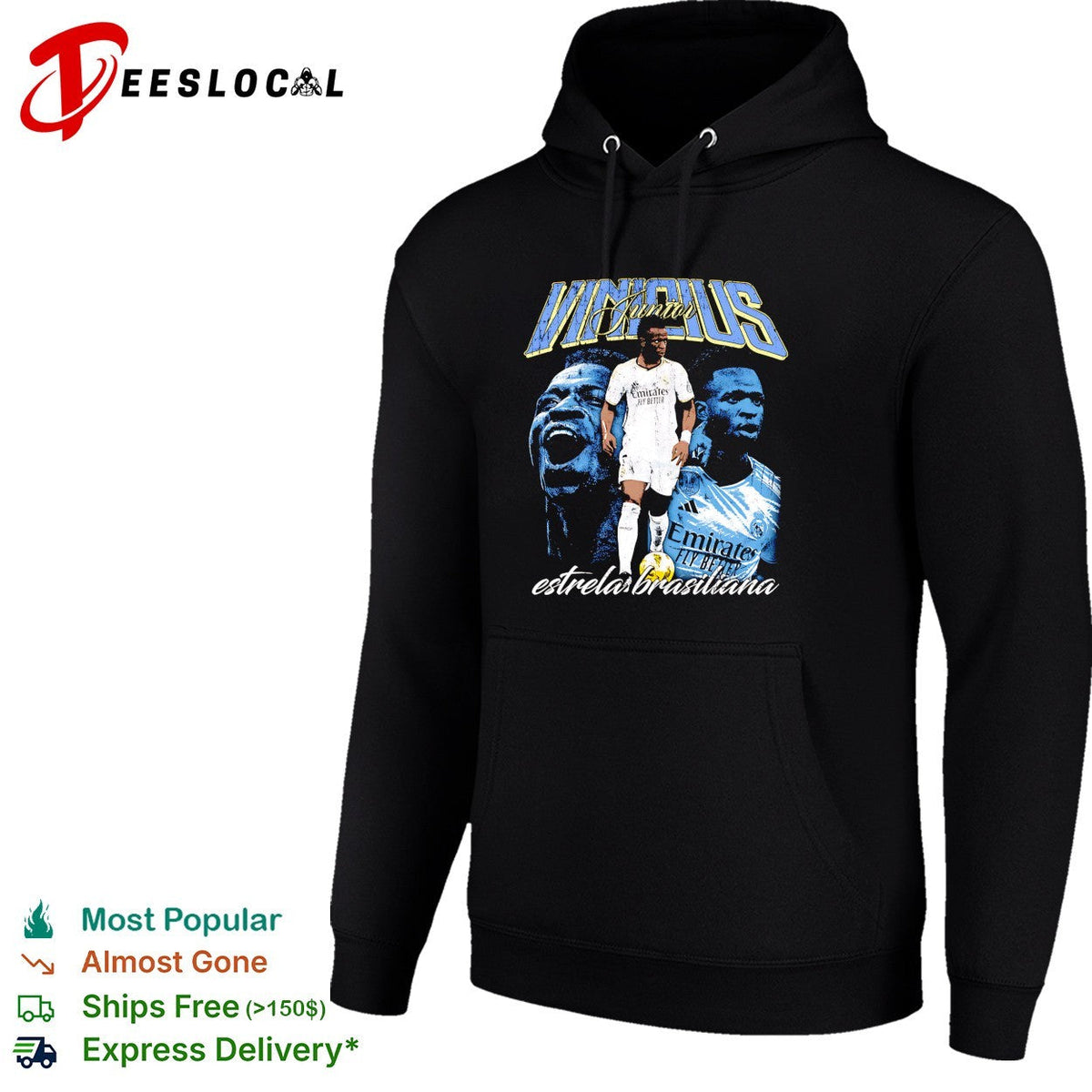 Vinicius Junior Real Madrid estrela brasileira portrait shirt Unisex
