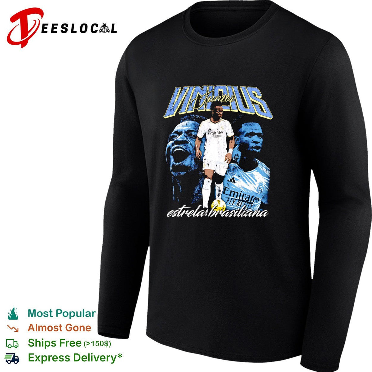 Vinicius Junior Real Madrid estrela brasileira portrait shirt Unisex