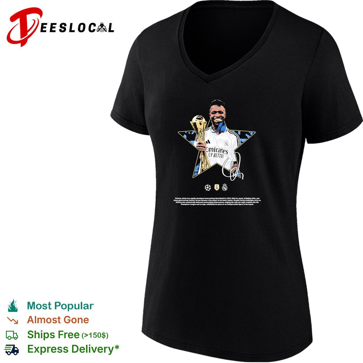Vinicius Junior Real Madrid signature shirt Unisex