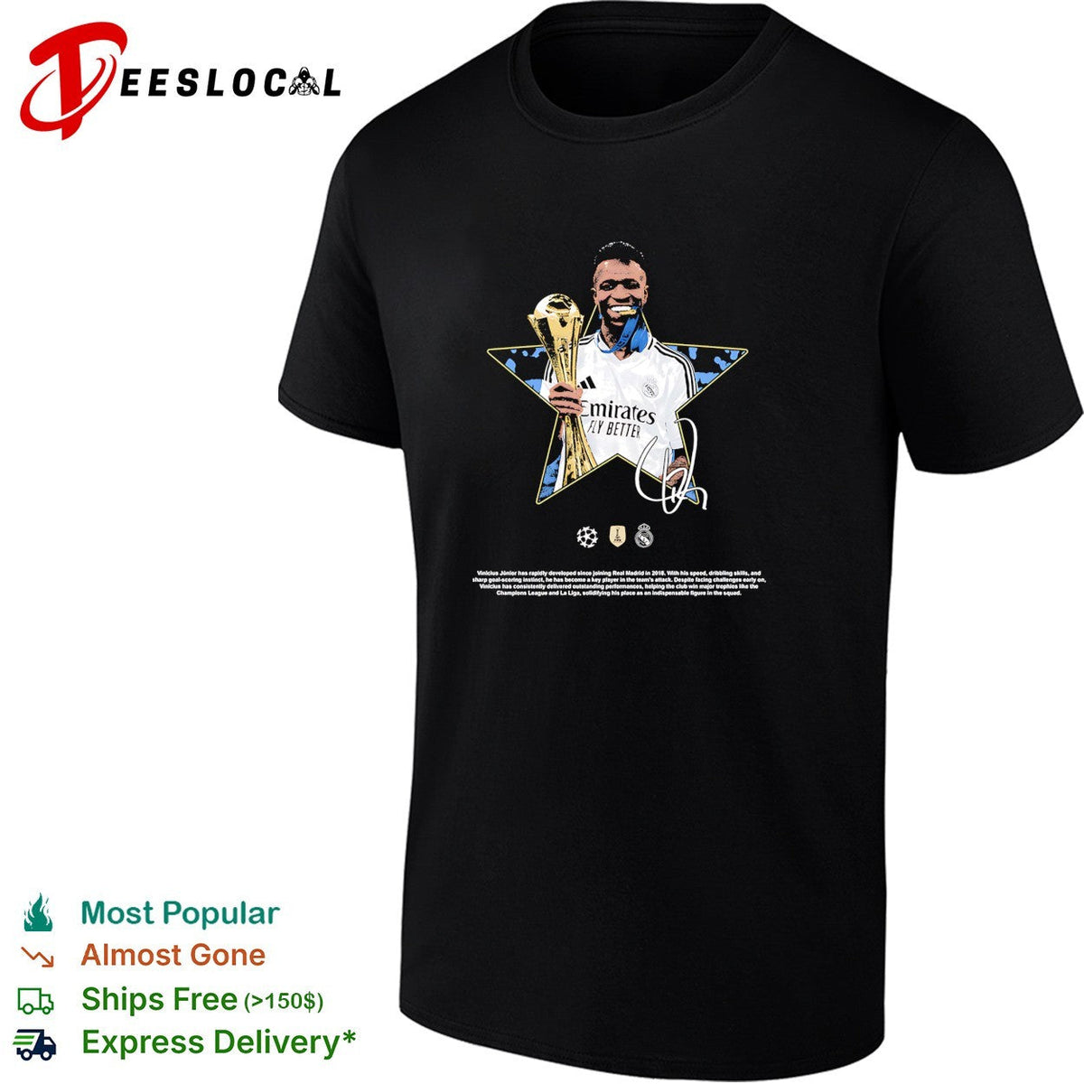 Vinicius Junior Real Madrid signature shirt Unisex